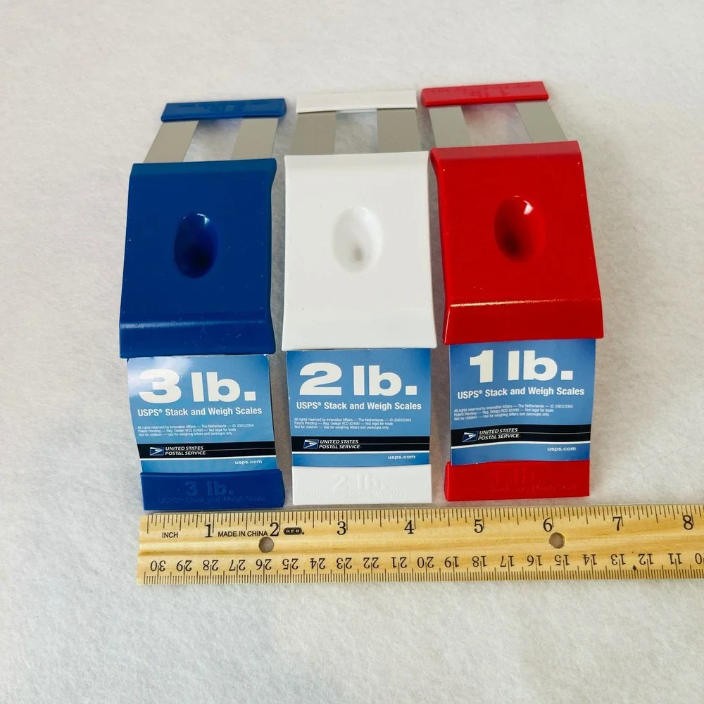 USPS Stack and Weigh Scales Red White Blue Shipping‎ Scale Set 1-6 lbs Capacity